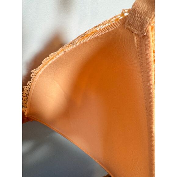 NWOT Victoria's Secret Orange Pink Lace Lightly Lined Full Coverage Bra 32DDD - Picture 8 of 9